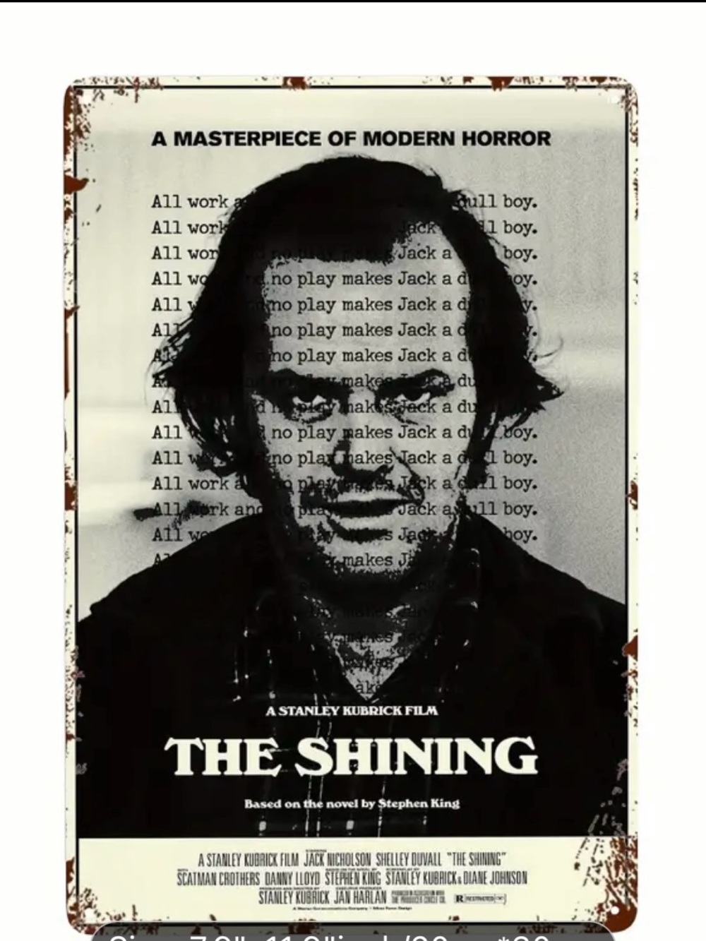 The Shining Vintage Black Poster - Horror Movie Wall Art